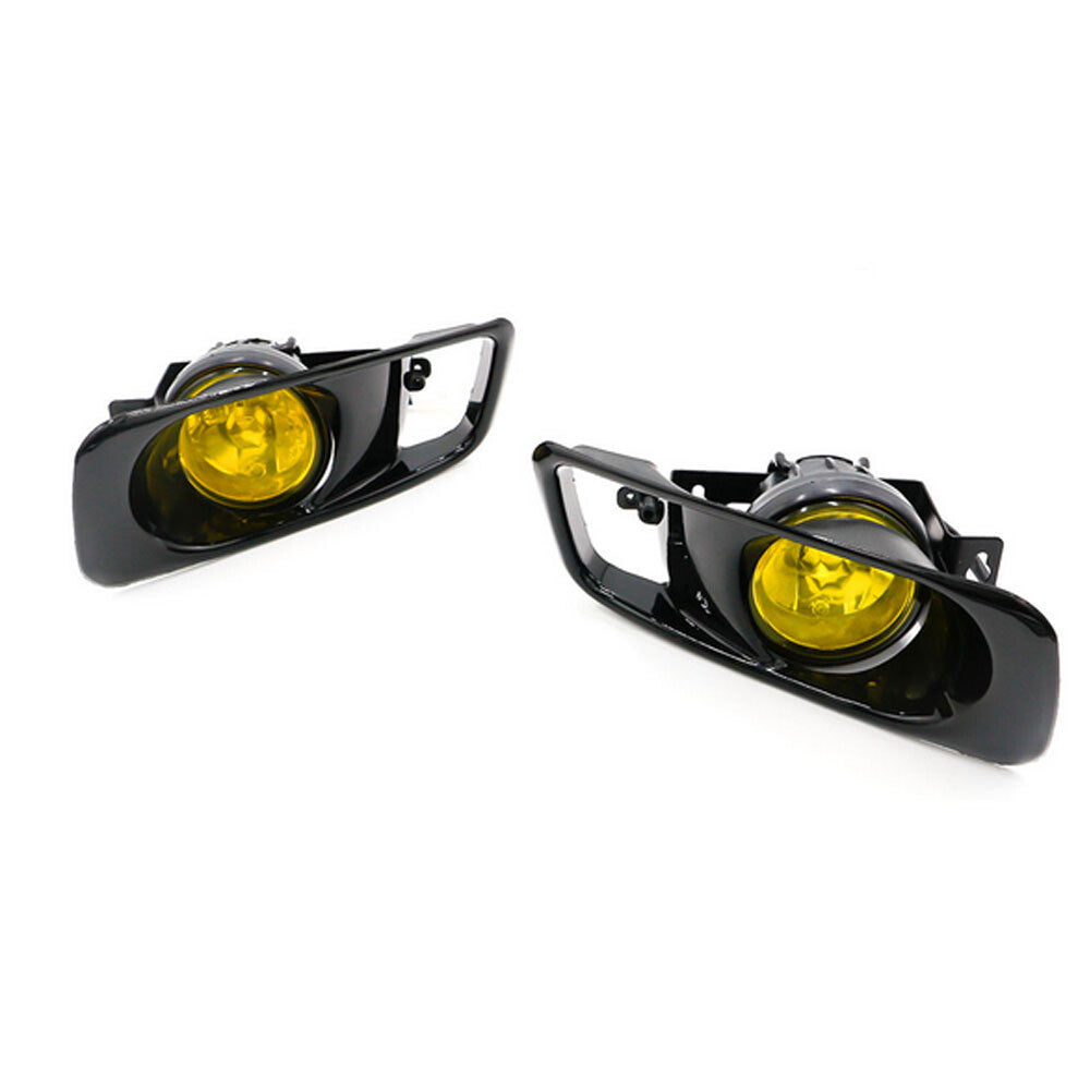 For 99-00 for Honda for Civic Front Fog Light Bumper OE Style Fit Wiring Kit Yellow Lens
