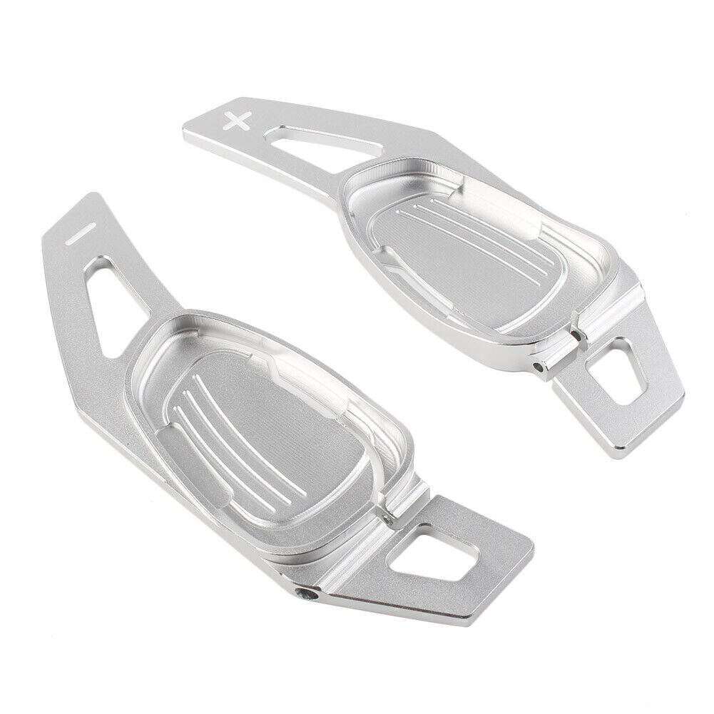 2 x Steering Wheel Shift Paddle Shifter Extension Silver for Audi S6 2015
