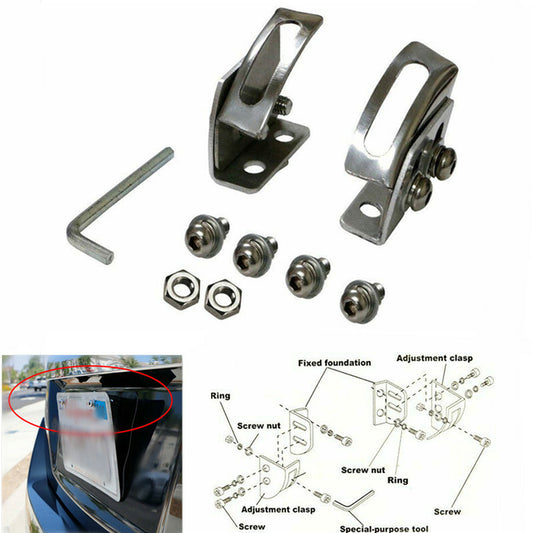 2x Car Univerdal Adjustable License Plate Relocator Bracket Holder Mount Support