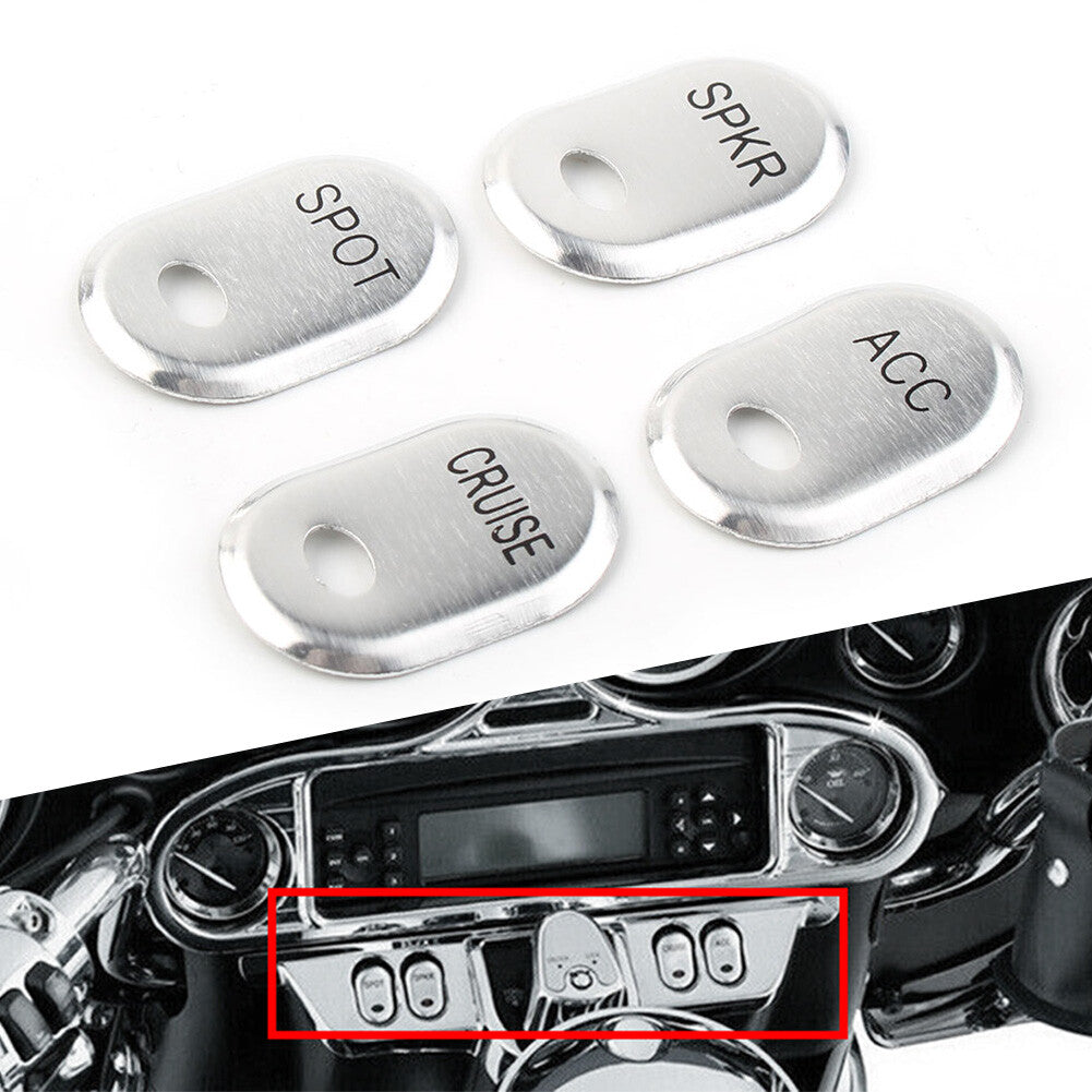for Harley Touring Electra Glide Road Glide Chrome Brushed Panel Switch Covers