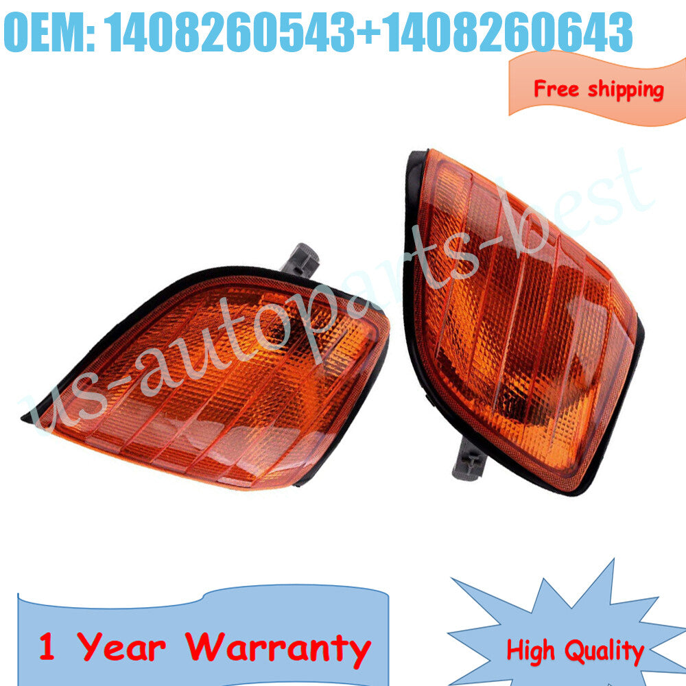 1Pair Front Turn Signal Corner Light Housing Cover for Mercedes-Benz W140 91-98