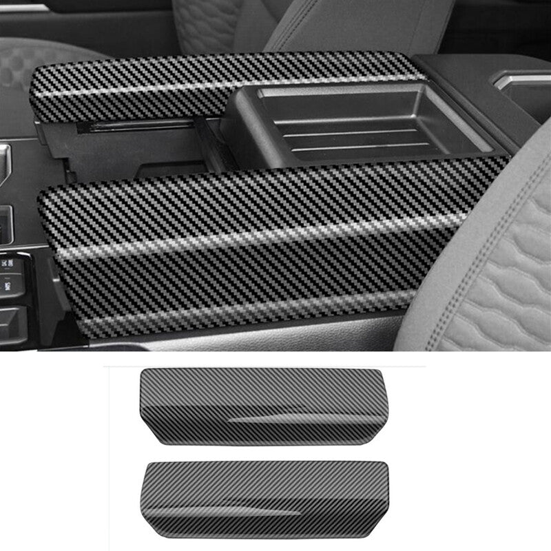 Carbon fiber center armrest storage box cover trim for Toyota Tenderra 2022-2024
