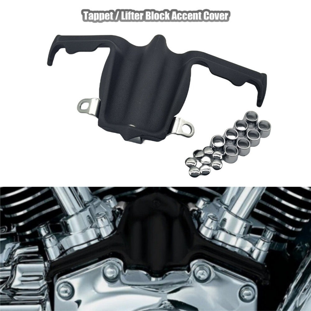 Black Tappet / Lifter Block Accent Cover for Harley Twin Cam Models Dyna 99-17