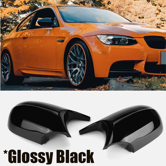 2x Gloss Black Side Mirror Cover Cap for BMW E87 E90 E91 08-11 E81 E82 2010-201