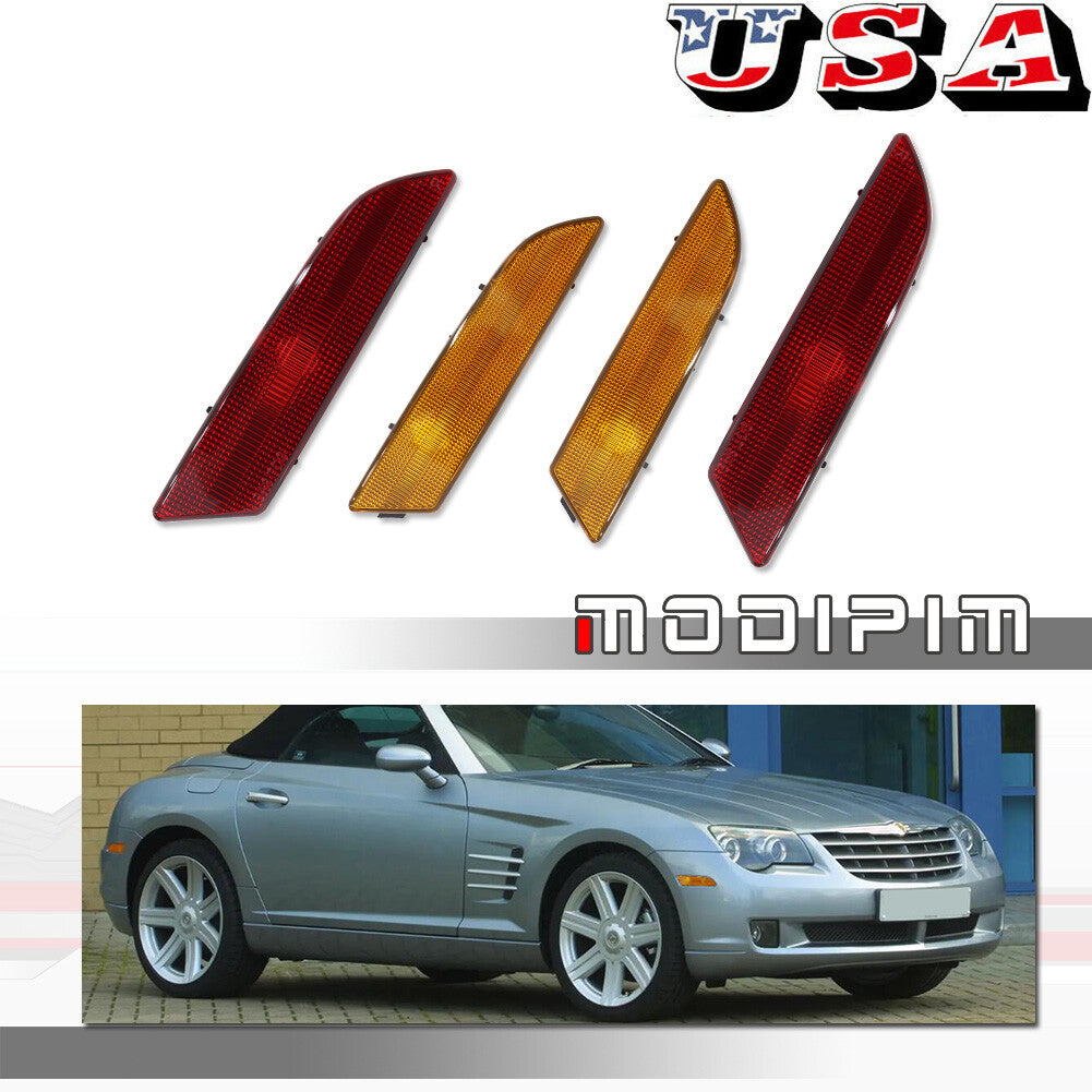 4-piece OE-style front and rear side marker light kit for 2004-08 for Chrysler Crossfire