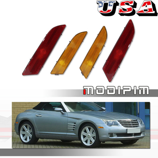 4-piece OE-style front and rear side marker light kit for 2004-08 for Chrysler Crossfire