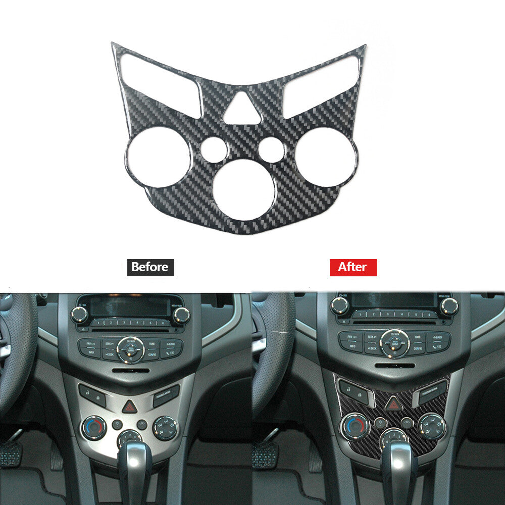 Carbon Fiber Climate Control Panel Cover Trim for Chevrolet Sonic 2012-2016