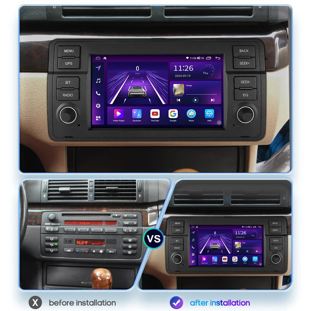 for BMW 3 Series E46 M3 1998-2005 Carplay Car Radio GPS Navi Multimedia Screen