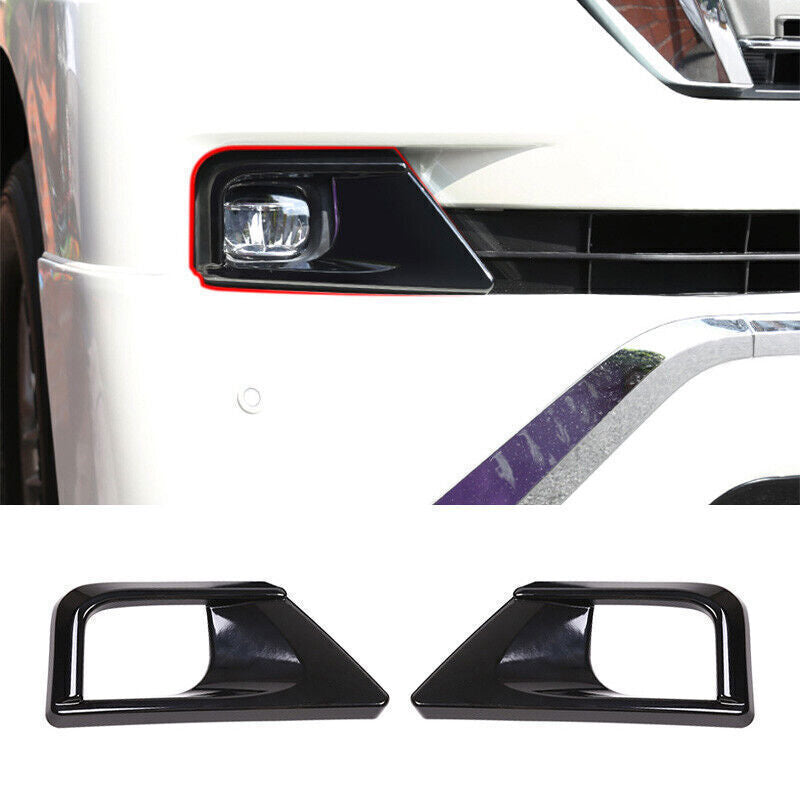 for Toyota for Land Cruiser 2016-2021 Pinao Black Front Fog Light Lamp Cover Trim