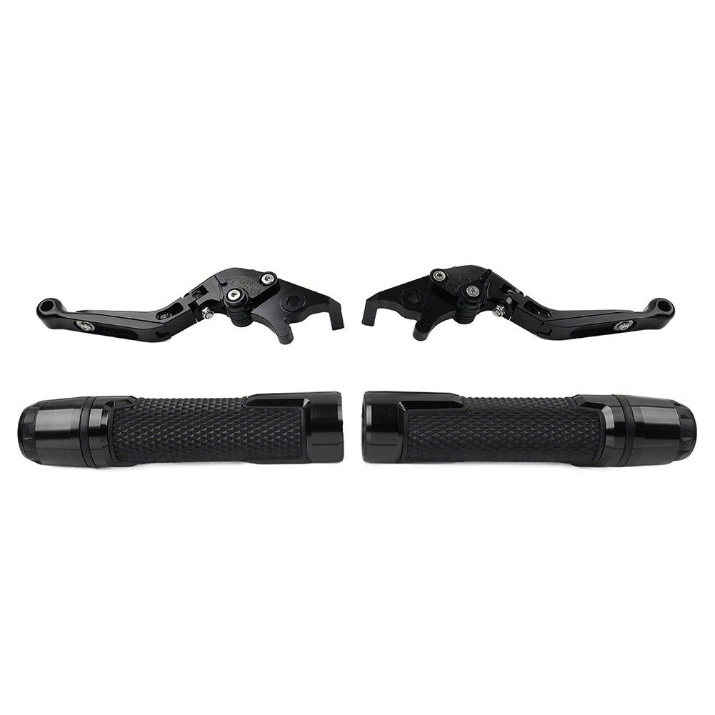 FIT for Suzuki GSXR600/750 Folding Extendable Brake Clutch Levers Handlebar Grip Set