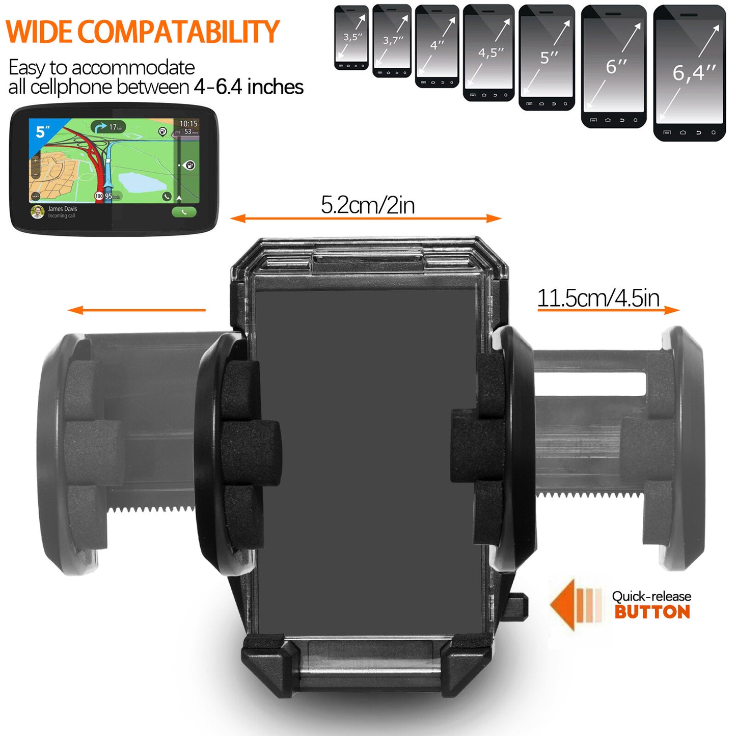 360 Degree Car Cell Phone Mount Car Dashboard for Smartphone Holder Suction Cup