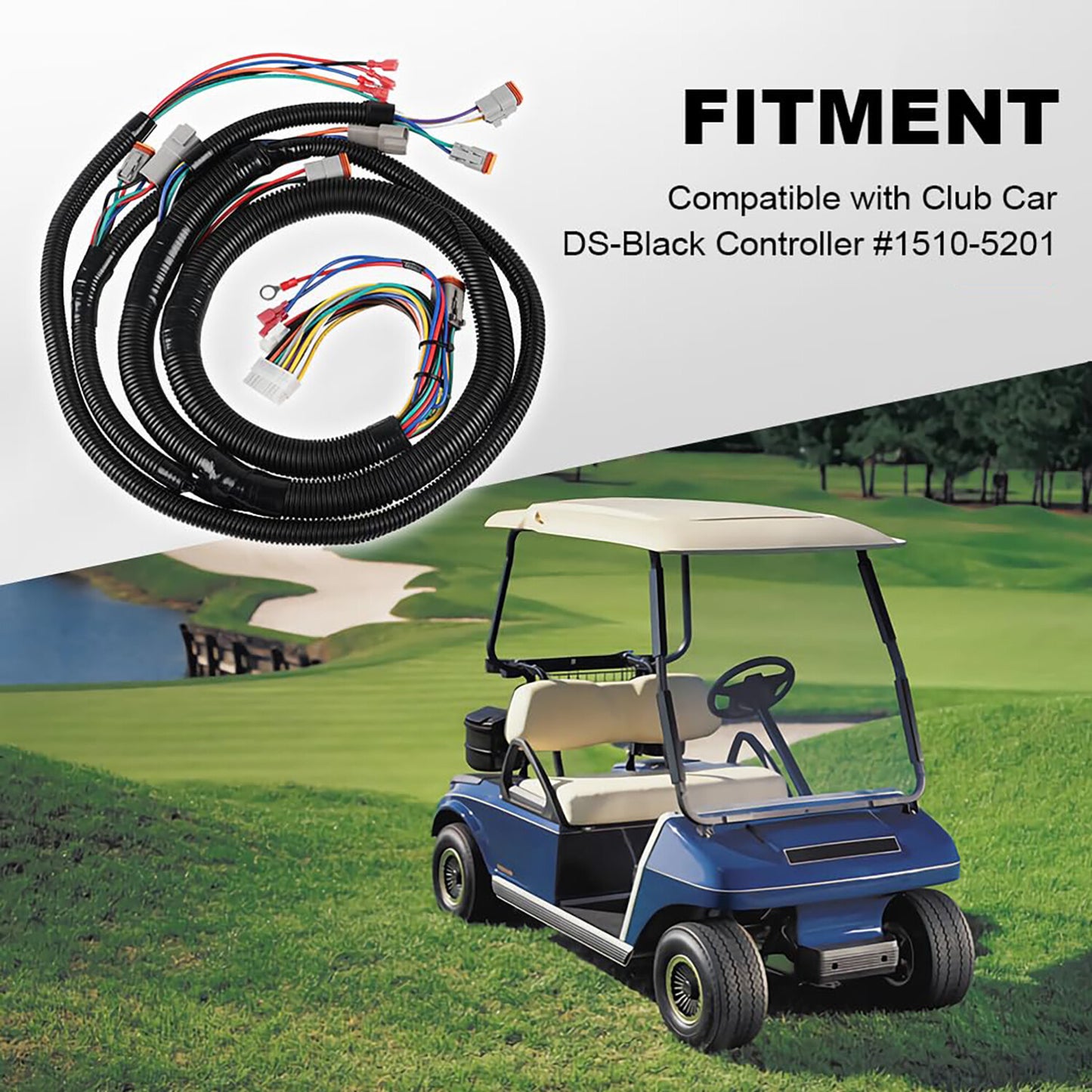 for Golf Cart Wire Harness For Club Car for DS Black 1510A-5251 102196601 Controller