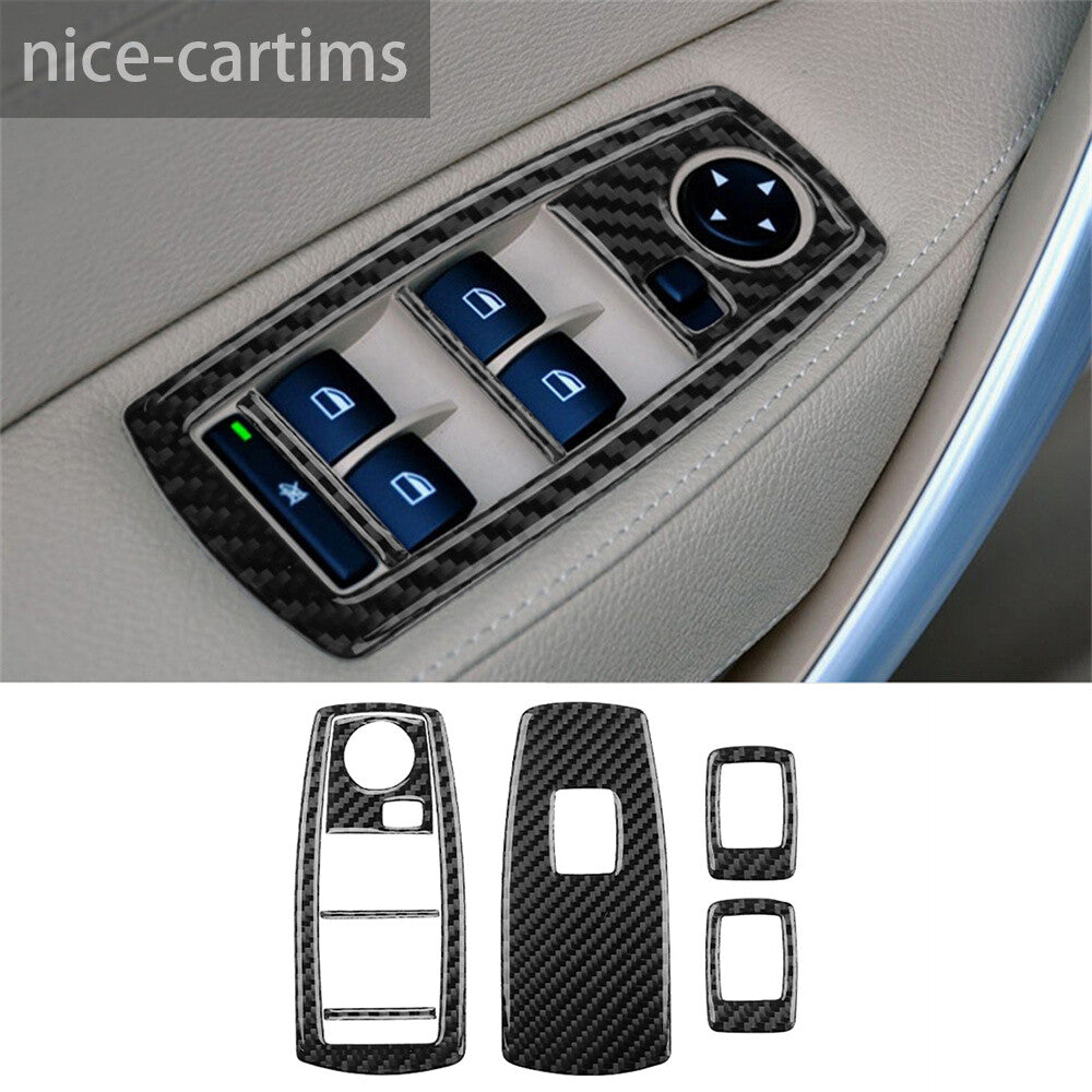 7¡ÁCarbon Fiber Window Lift Switch Button Panel Trim Fit for BMW X3 E83 2004-2010
