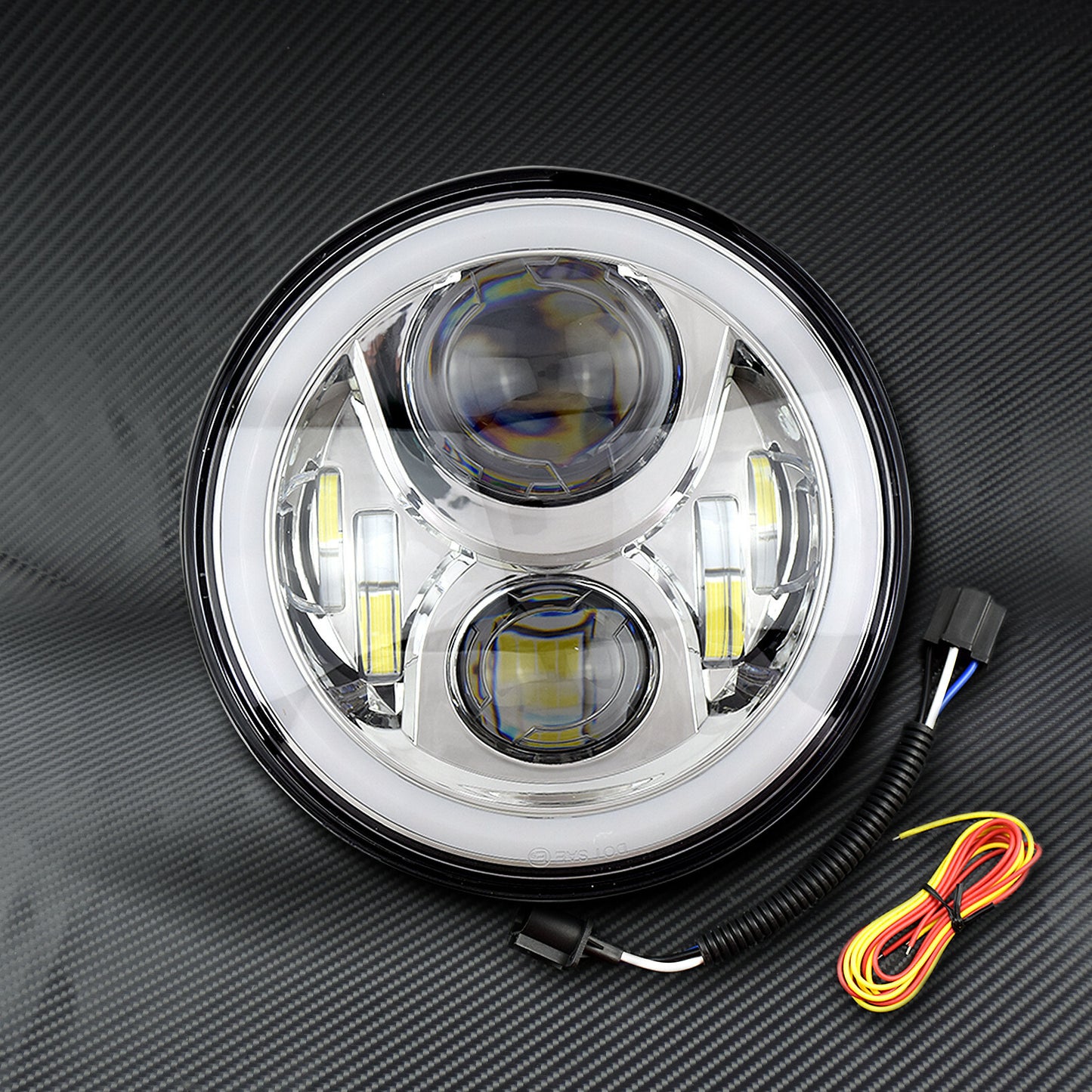 7 inch Chrome Round LED Halo Angel Eyes for Wrangler Headlight Fit for Harley for Jeep