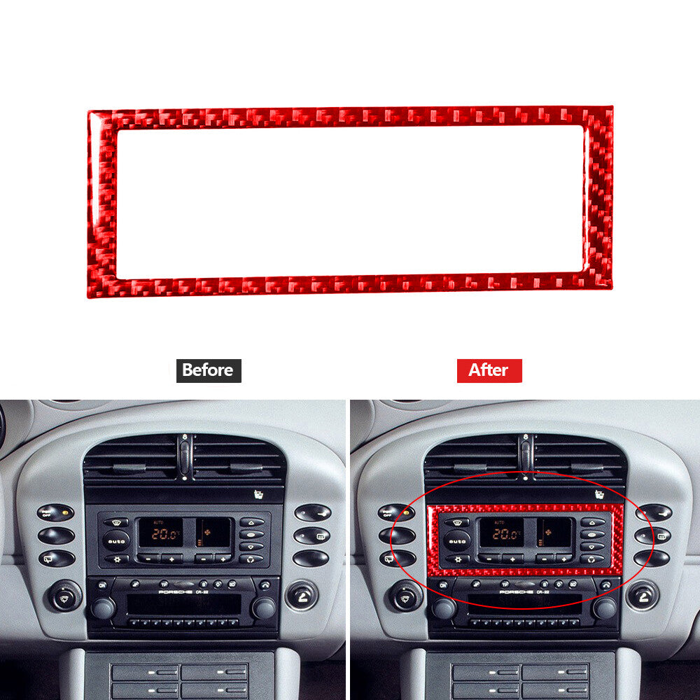 Red Carbon Fiber AC Surround Panel Cover Trim for Porsche Boxster / 996 1998-04