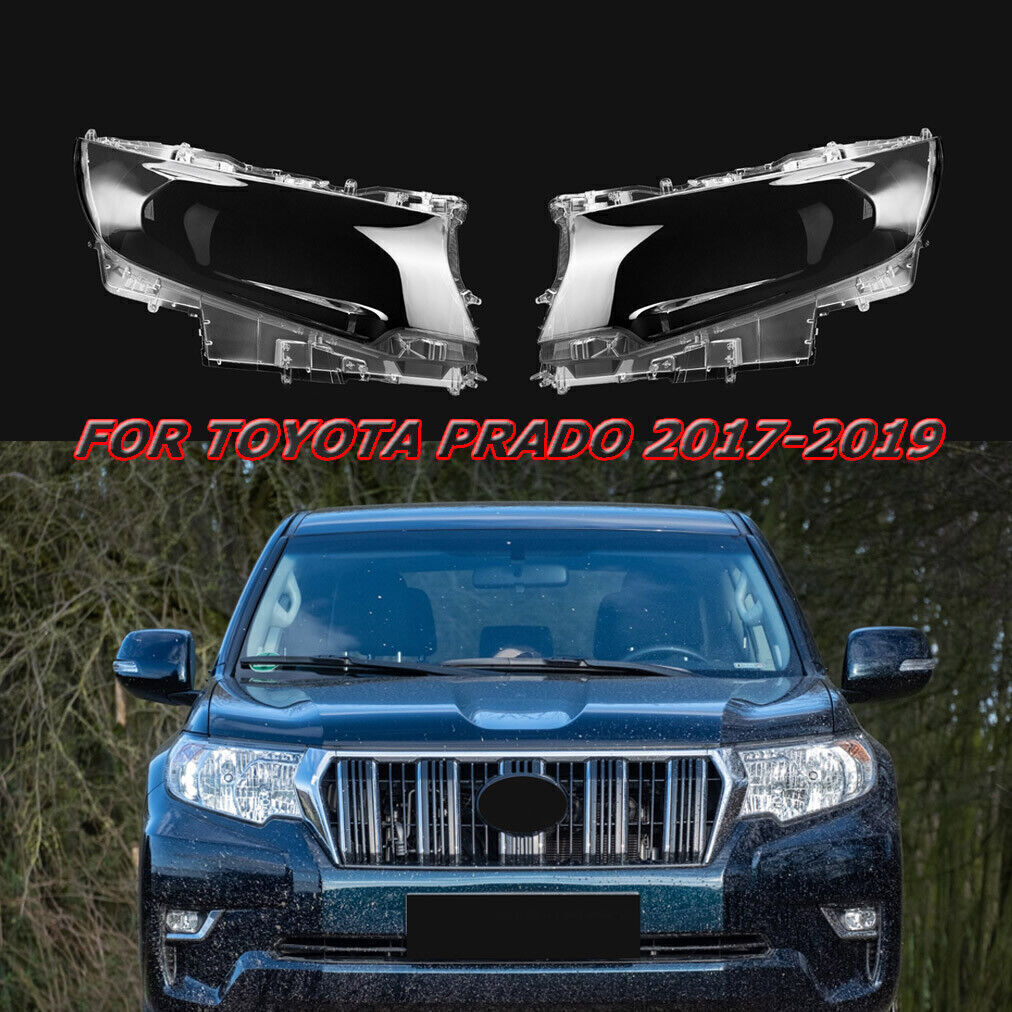 for Toyota Prado 2017-2019 2018 1Pair Lampshade Headlight Lens Auto Shell Cover