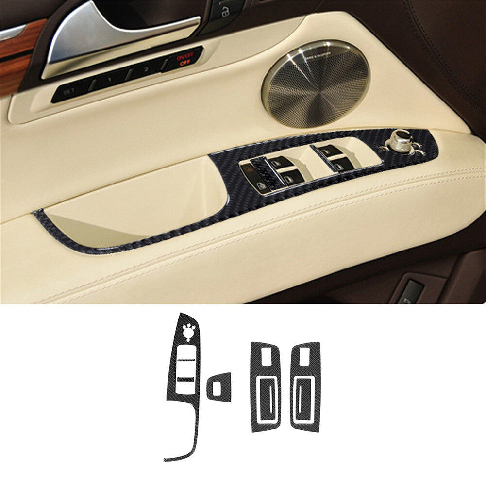 Carbon Fiber Door Window Control Panel Cover Trim for Audi Q7 2007-2015