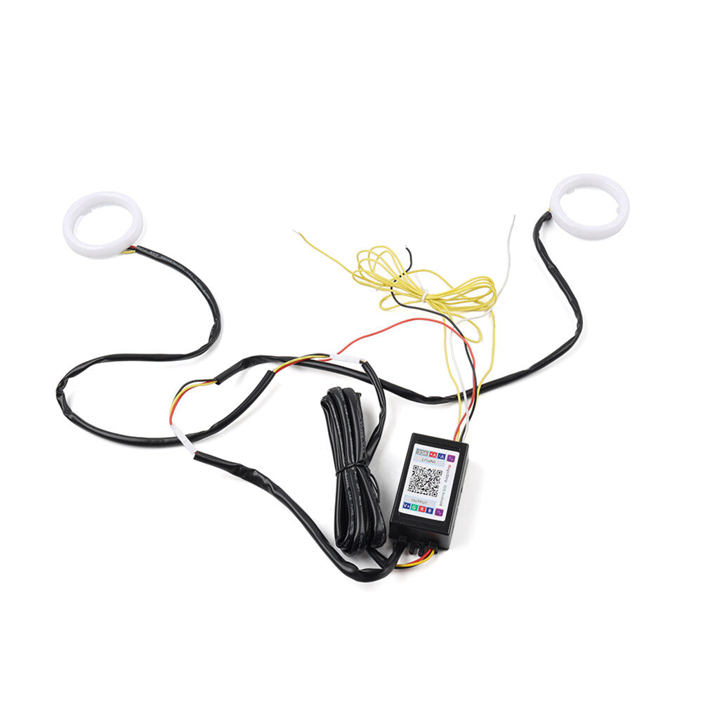 RGB Phone Control Angel Eye Light Halo Rings Headlight DRL Retrofit