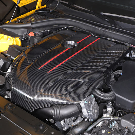 Pre-impregnated carbon fiber engine cover replacement suitable for 20-24 year old for Toyota Supra, A90, A91, and MK5.