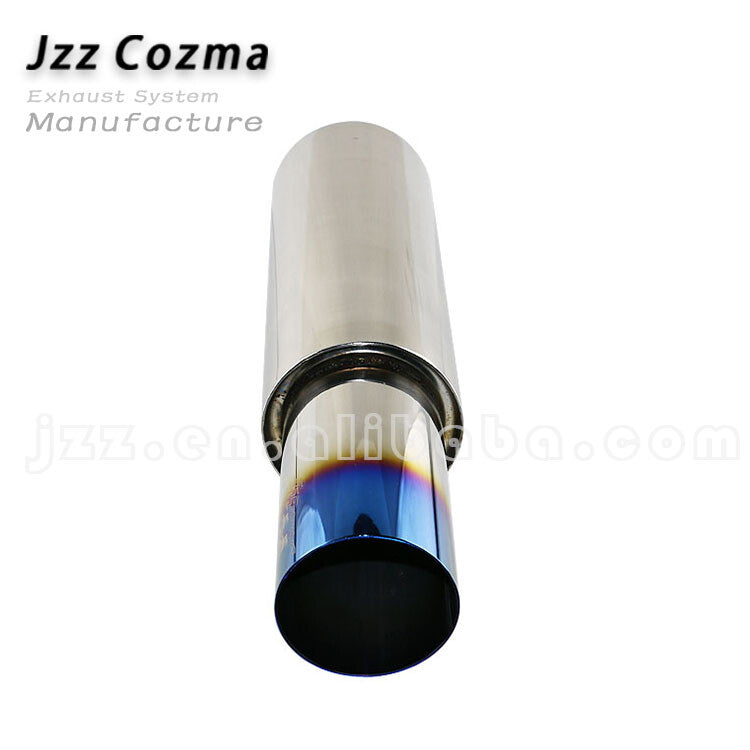 1x 2 Inlet 3.5 OD Great Sound Exhaust Muffler Tips 4.5 Body Resonator Blue