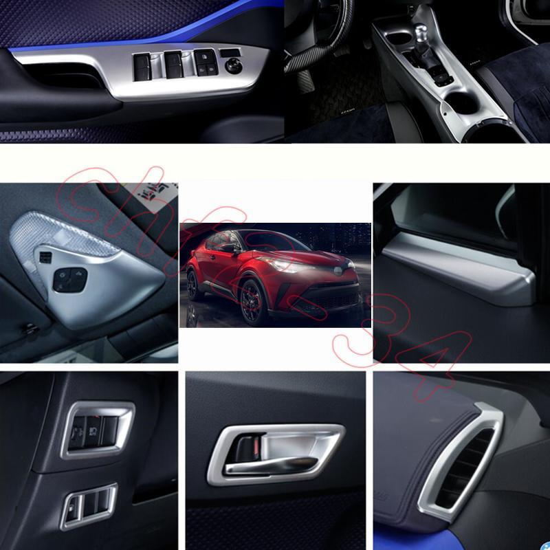for Toyota C-HR 18-2022 Matte Silver Interior Accessories Whole Kit Covers Trim