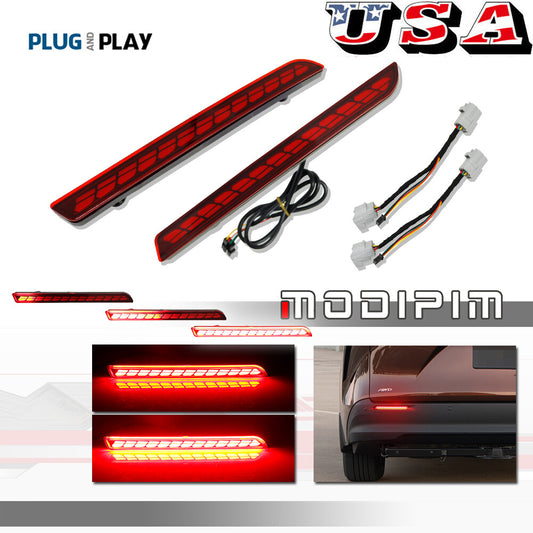 LED rear bumper brake and turn signal taillights for 2021-2023 for Toyota for Sienna