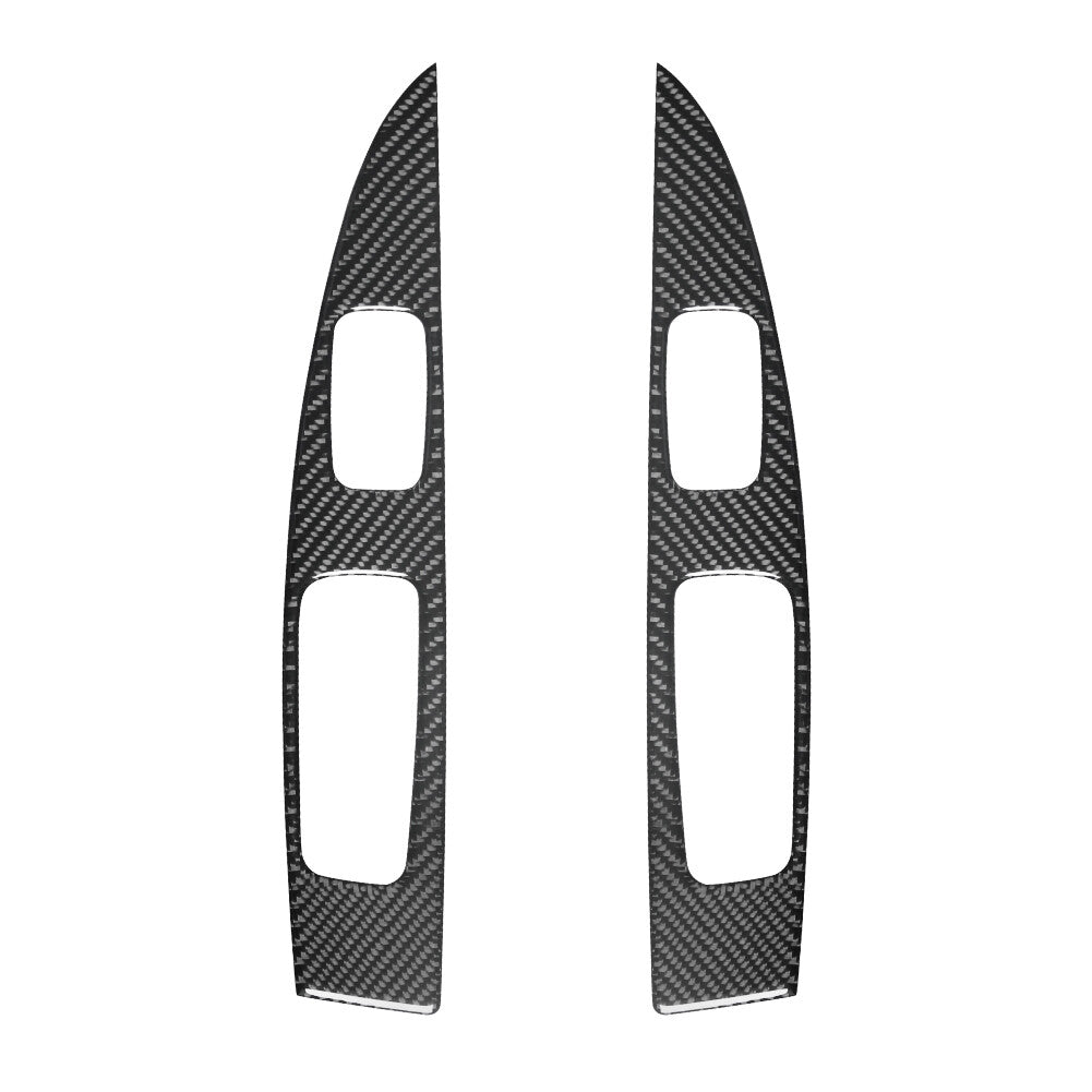 Carbon Fiber Rear Door Window Control Panel Cover Trim for Ford Fiesta 2011-2015