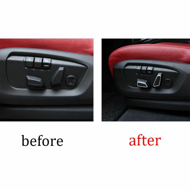 for BMW X5 X6 F15 F16 2014-2018 ABS Silver for Seat Adjustment Button Cover Trim 4X