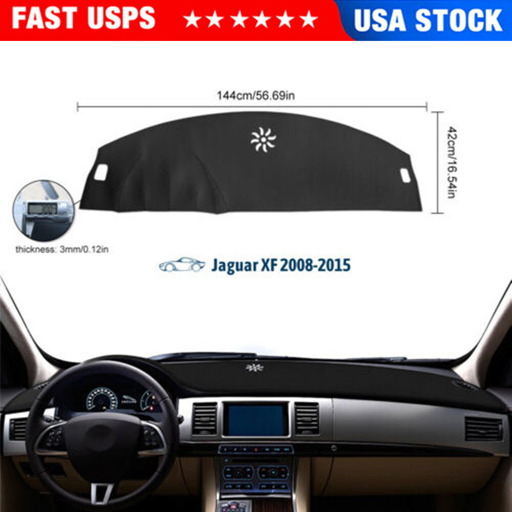 for Jaguar XF 2008-2015 Dashmat Console Leather Dashboard Dash Mat Cover Pad