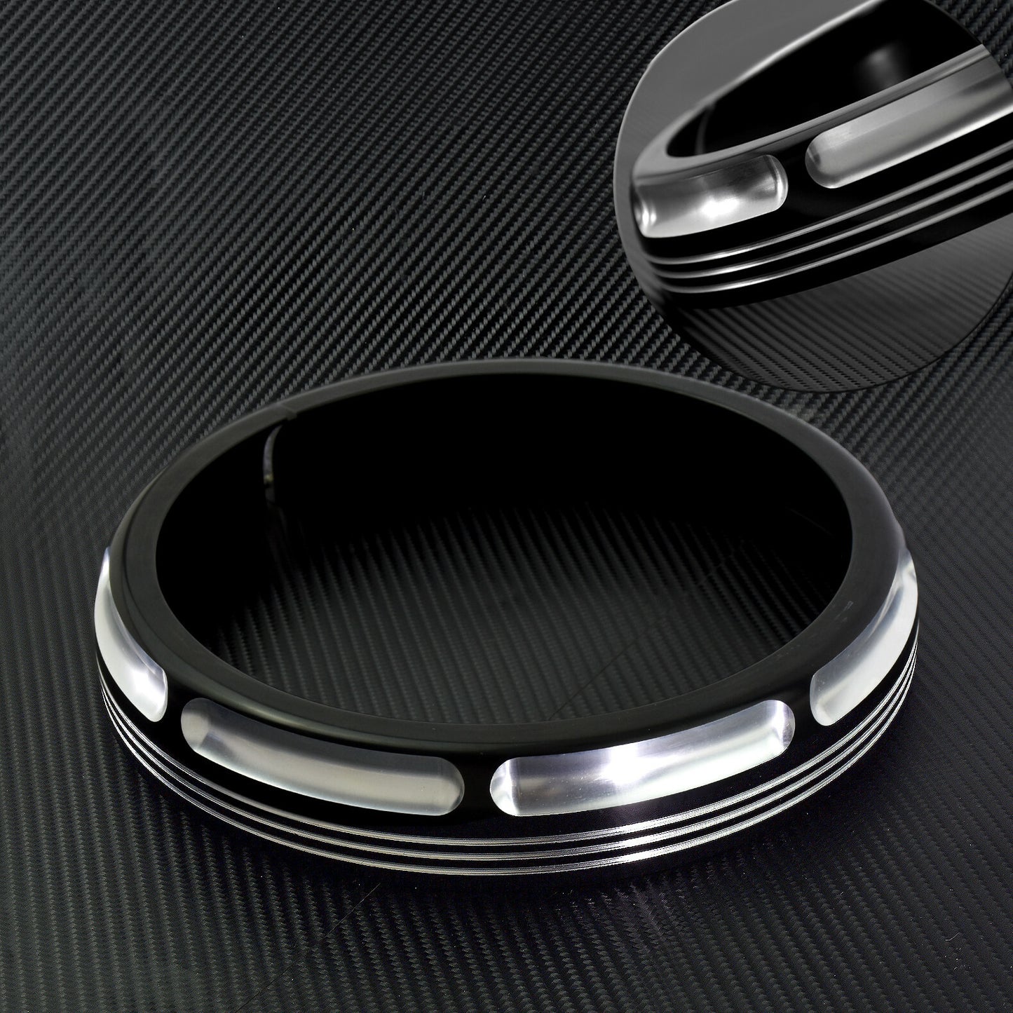 Motorcycle 7 Burst Headlight Trim Ring Fit for Harley Touring Road King Glide