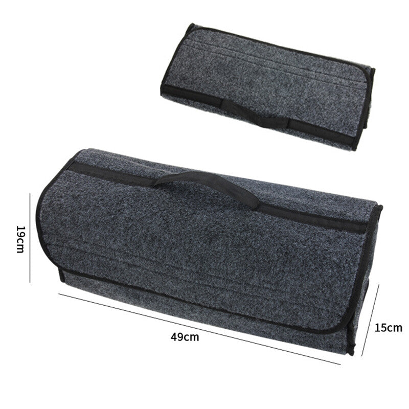 Trunk Cargo Organizer Gray Folding Collapsible Storage Bag Bin For Car Truck SUV