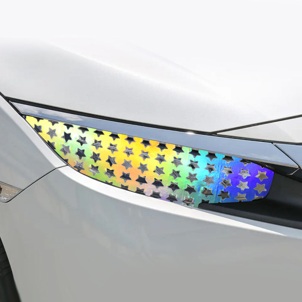 2x Colourful Star Pattern Car Tail Headlight Light Front Mirror Sticker 4830CM