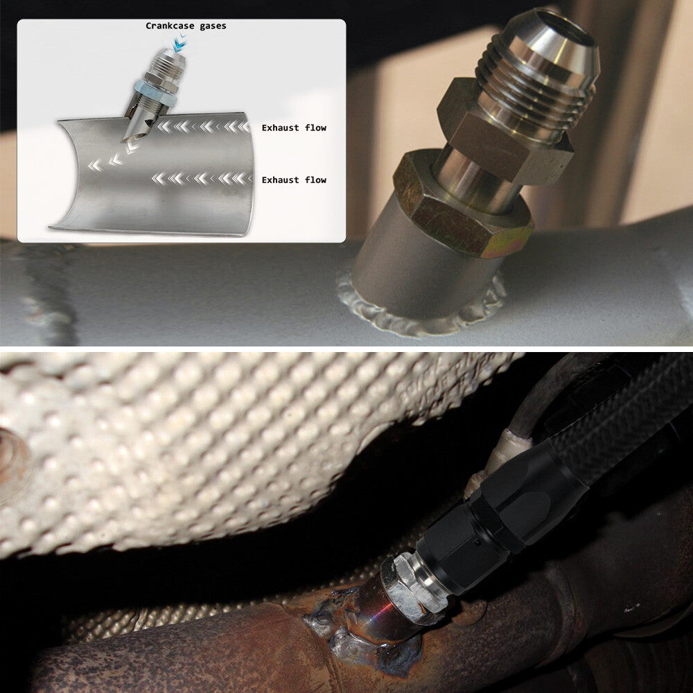 Exhaust Vacuum Kit Catch Can Vent E-VAC Scavenger Kit T304 SS E-VAC fitting