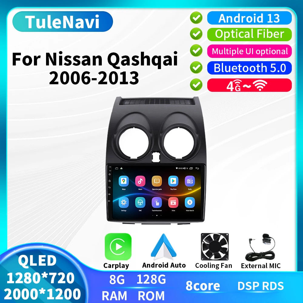 for Nissan Qashqai J10 Android CarPlay Car Radio Stereo Multimedia Video Player