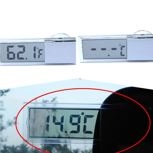 Interior Transparent Thermometer Fahrenheit Celsius Windshield Digital