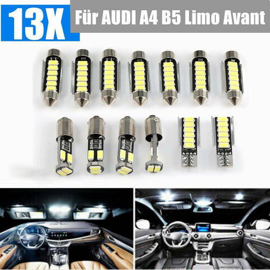 13ST SMD LED Interior Lighting for Audi for A4 B5 Limo Avant Bulb Lamps White