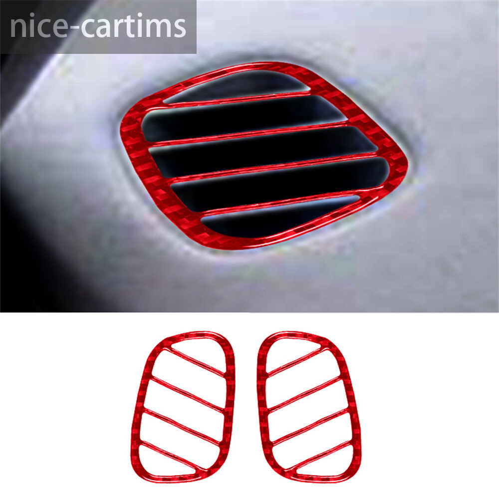 2¡ÁRed Carbon Fiber Dashboard Demist Air Vent Outlet Trim for Jaguar XF 2009-2011