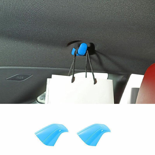 Fit for Dodge for Challenger 2015-2022 Light Blue Back Row Hook Decoration Cover 2PC