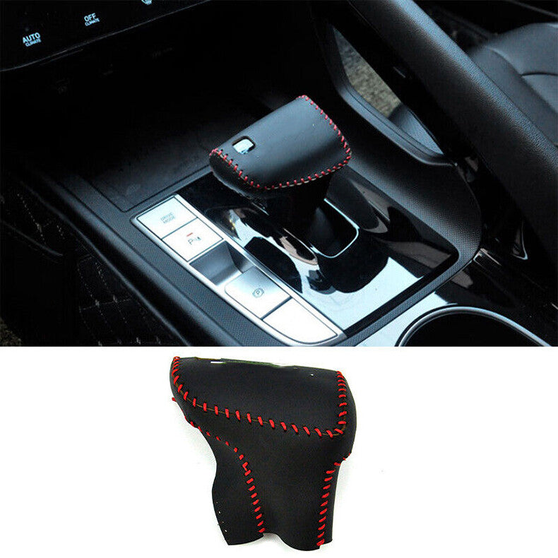 for Hyundai for Elantra 2021-2023 Leather Console Gear Shift Knob Shifter Lever Trim