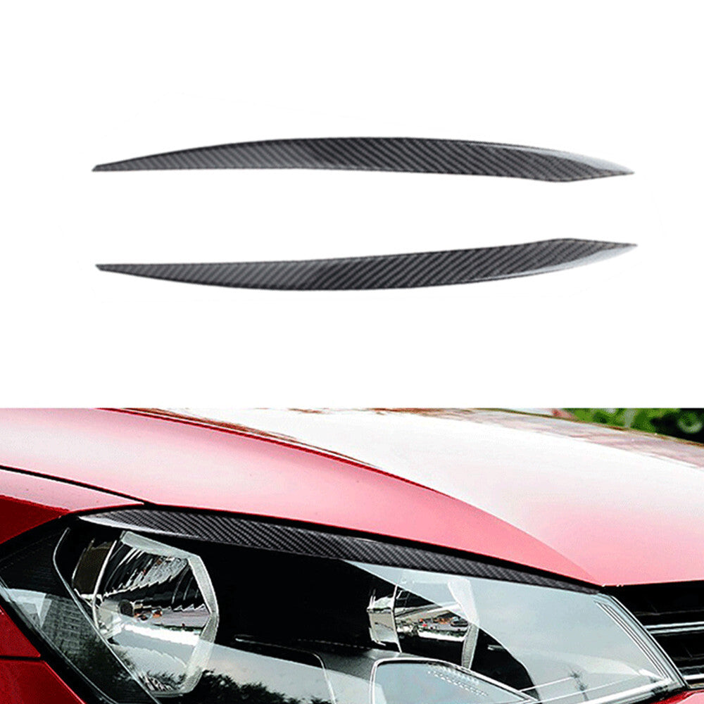 Carbon Fiber Headlight Eyebrows Decorative Trim Cover for VW for Golf MK7 2014-2019