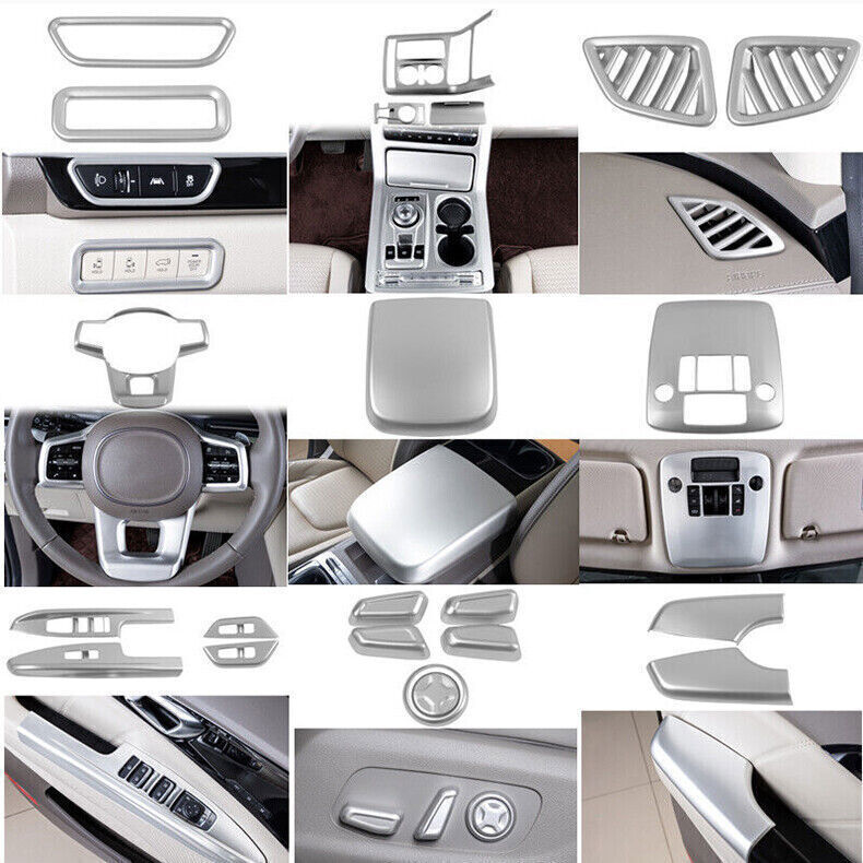 for Kia Carnival 2022-24 Matte Silver Interior Set Decor Cover Frame Trim Bezels