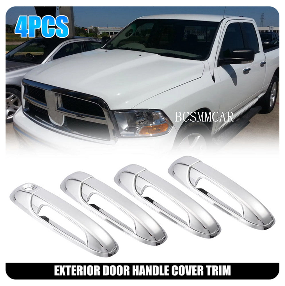4 Door Handle Cover W/Keyhole Fit for 2009-2018 for Dodge for Ram 1500 2500 3500 4500