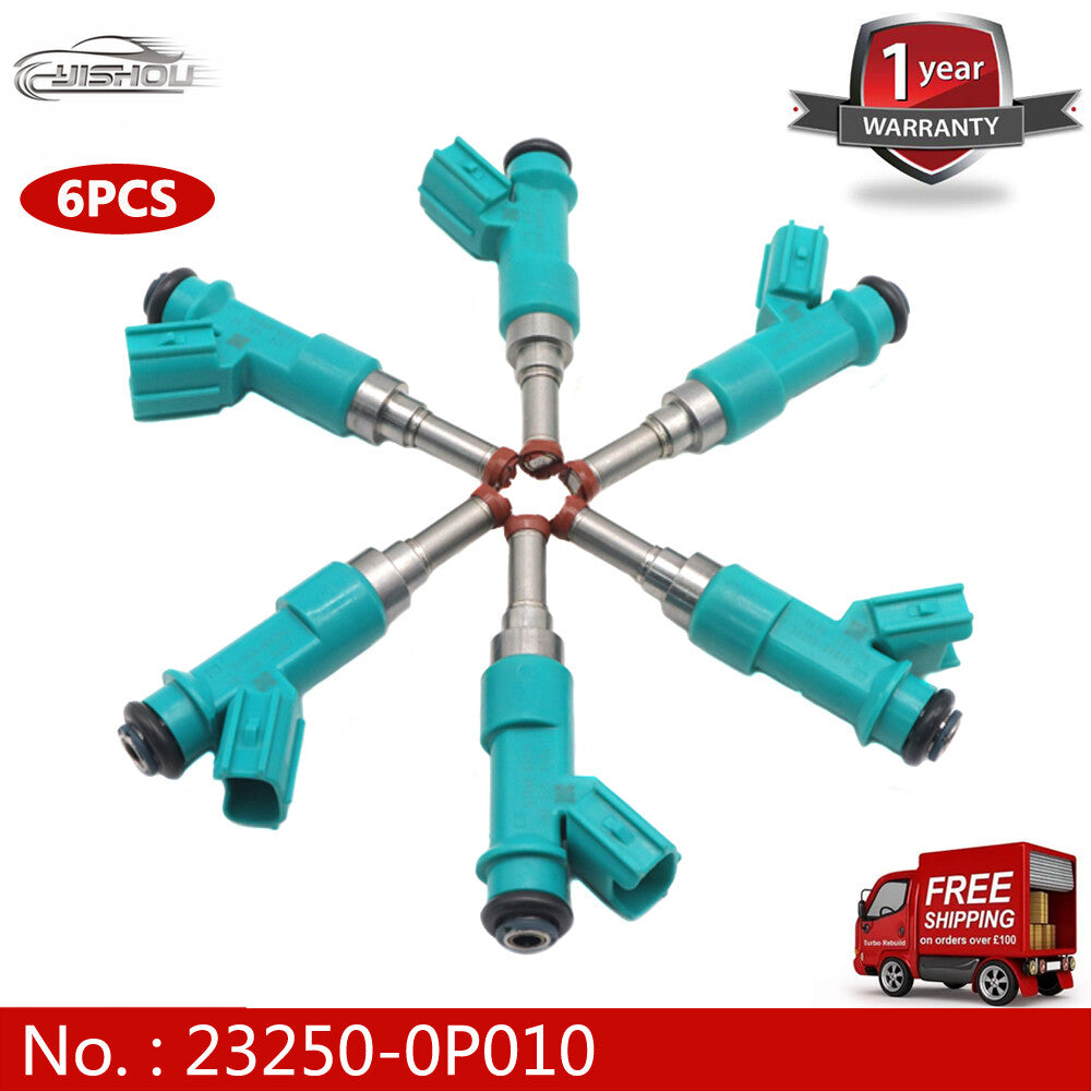 6 new fuel injectors, model 23250-0P010, for Toyota for Camry , Highlander, for Sienna , and for Lexus ES350.