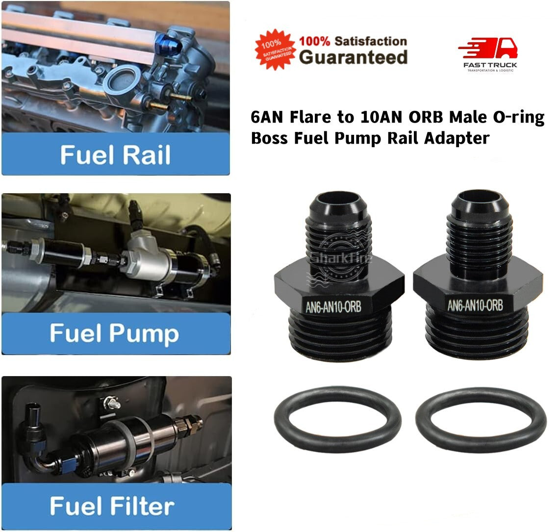 6AN Flare to AN10 ORB Male O-ring Connector Adapter (2pcs) for Oil Cooler Tank