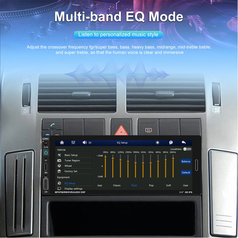 DC 12V 6.9-inch single 1DIN car wireless CarPlay radio stereo touch Bluetooth player