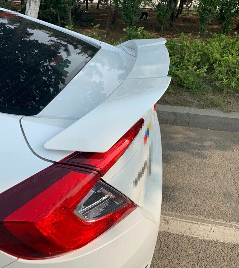 for Honda for Civic Sedan 2016-2021 White Car Rear Trunk Spoiler Aircraft Wing Flap