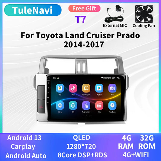 for Toyota for Land Cruiser 150 Prado 2014-2017 Car Radio CarPlay GPS Player Screen