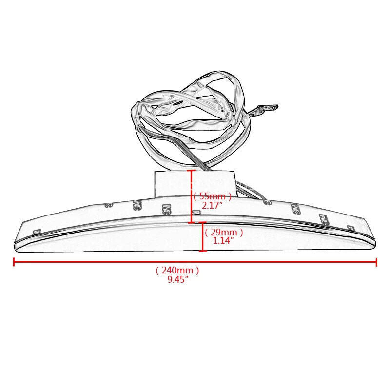 Motorcycle LED Brake Running Tail Light Black lens Fit for Harley Breakout FXSB