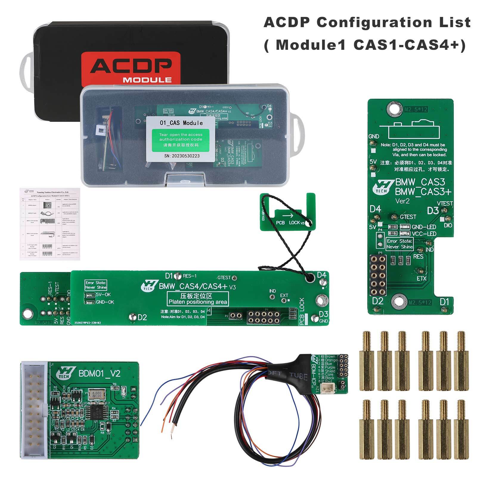Yanhua ACDP 2 CAS Kit +Module 1/3 for BMW CAS1/2/3/3+/4/4+ Add Key All keys lost