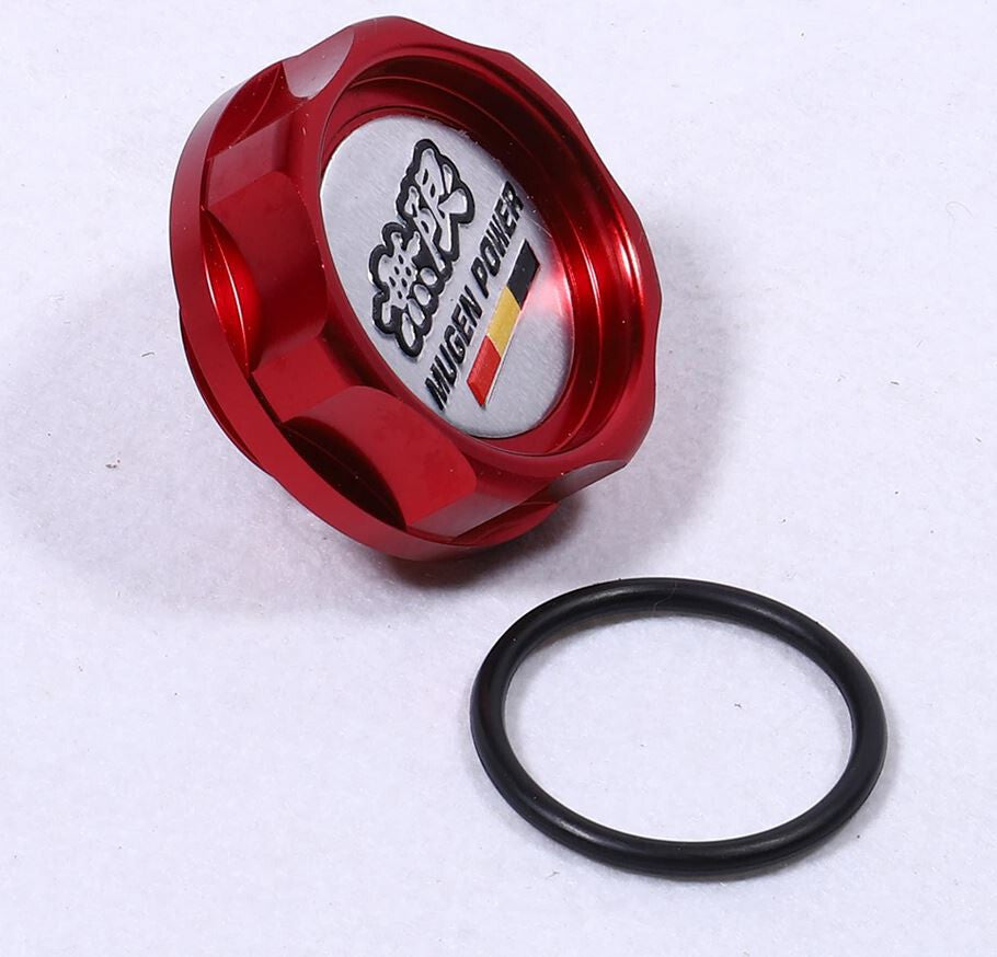 Oil filler cap for JDM Mugen engines, red and silver, suitable for Honda for Civic Crx for Acura .